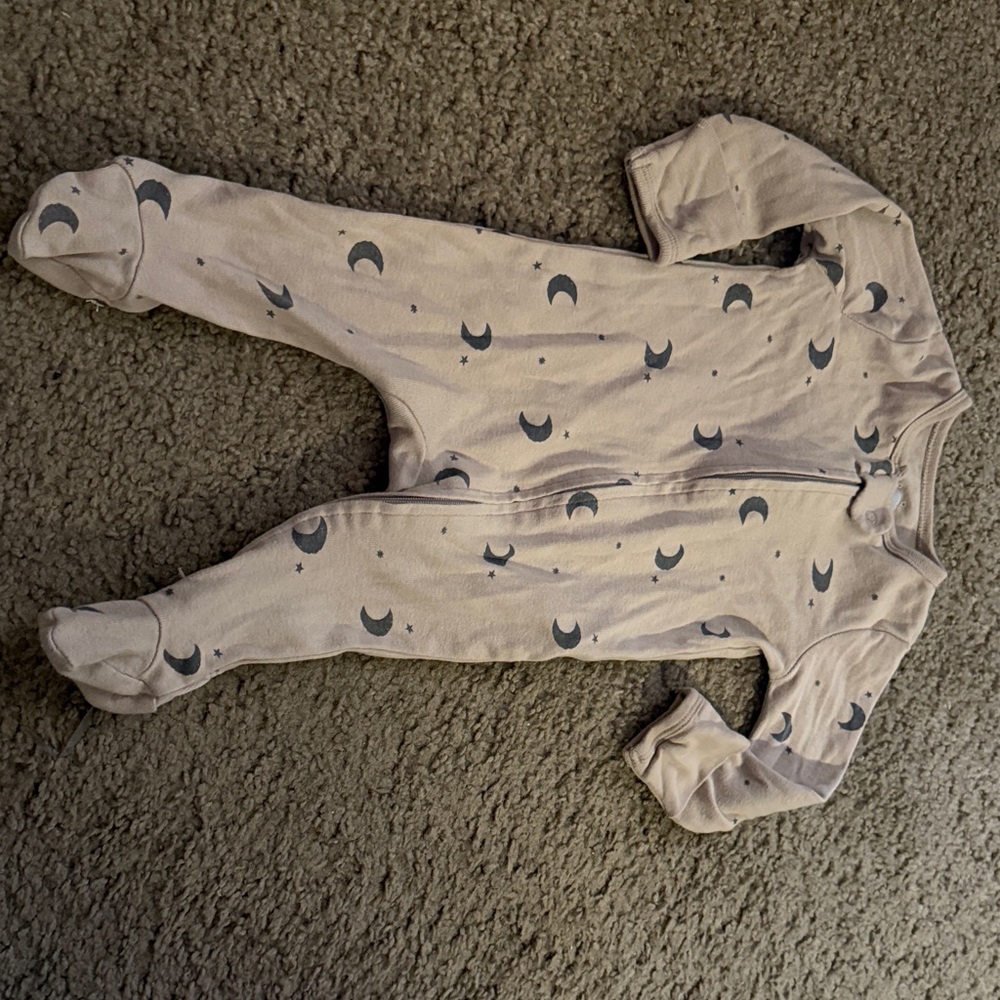 Cloud Island Moon and Stars Footie - Light Gray